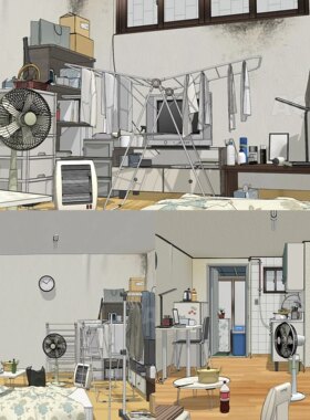 【acon3d】拥挤的半地下/屋塔房/复古公寓/拥挤的房间