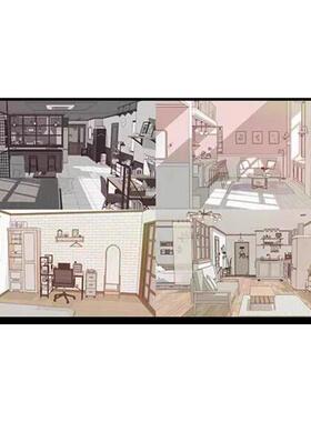 【acon3d】各主题一居室4件套装su模型 四个风格的单身