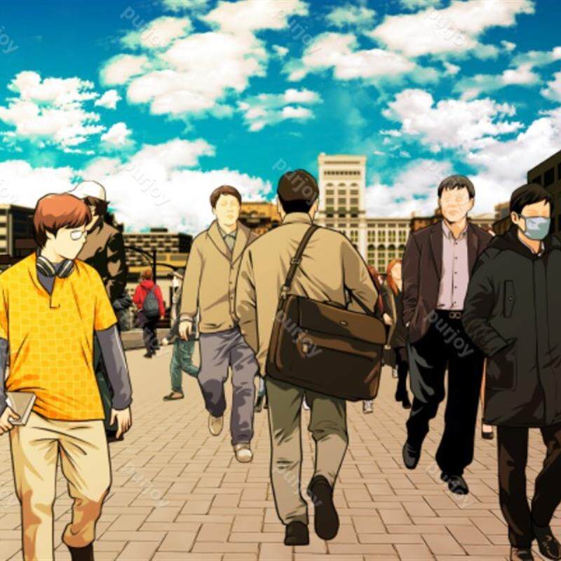 【CSP笔刷】彩色网漫插画街景行人群众随机画笔