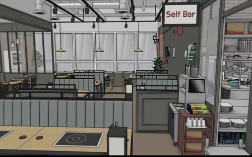 【acon3D】草图大师SU模型涮涮锅餐厅 skp格式 漫画背景参考素材