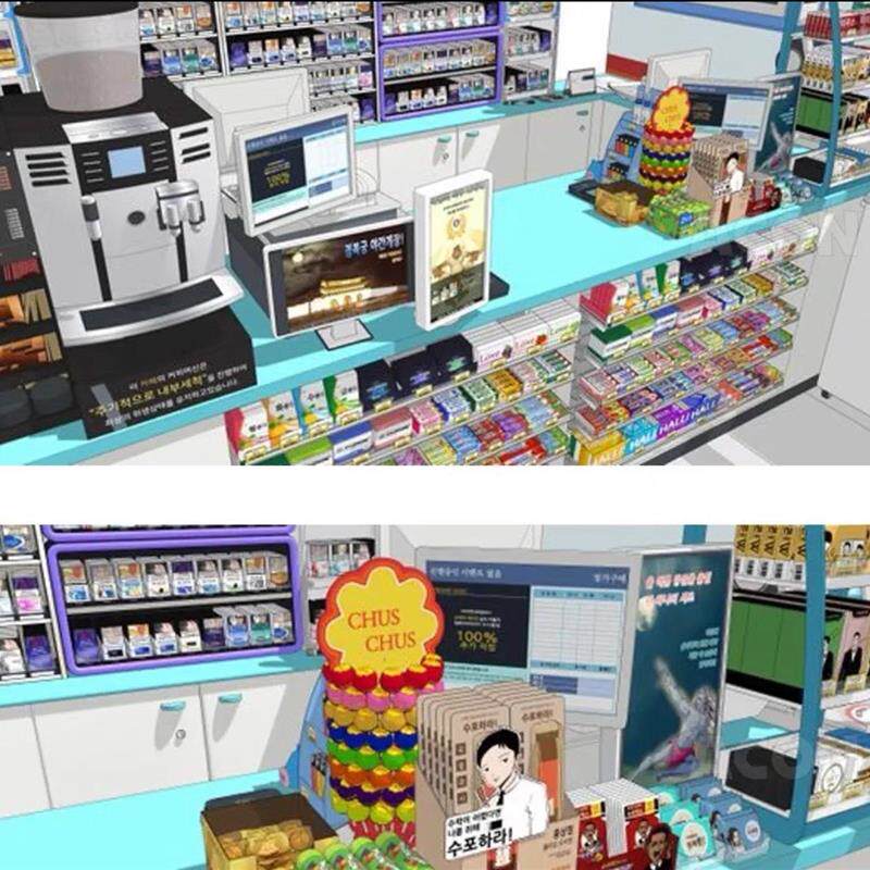 【acon3d】便利店内部和外部