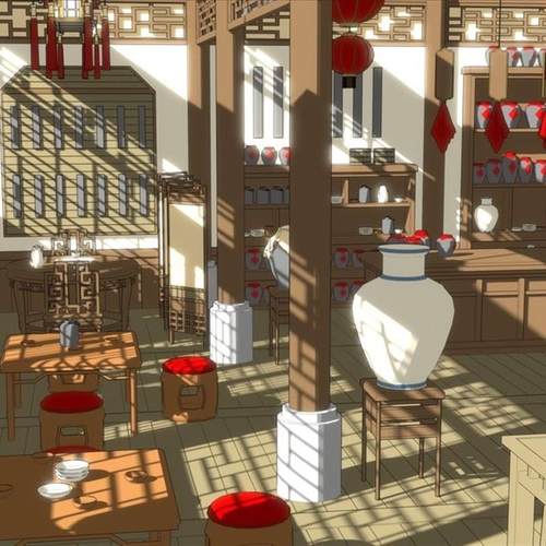 clip格式CSP模型 CSP中国武侠酒馆3D模型Clip