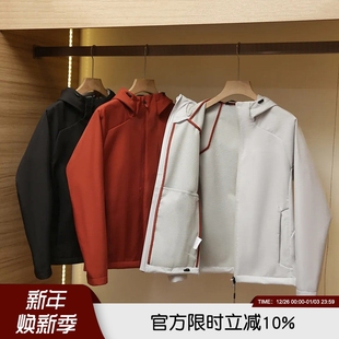 限定安哥拉红 复合暖绒速热3D立裁男秋冬连帽软壳衣外套 线下3390