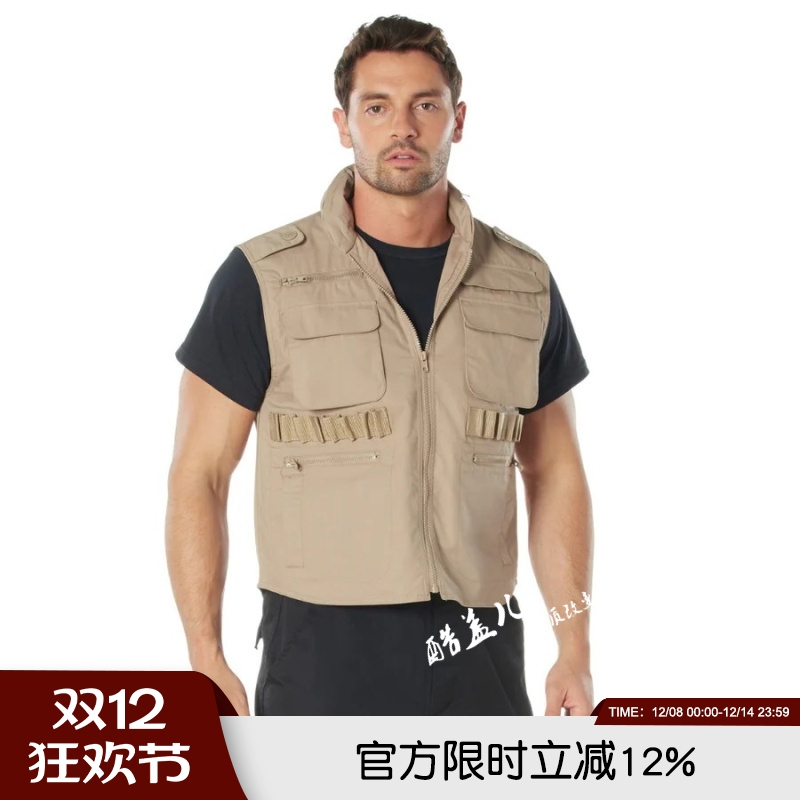 户外登山钓鱼徒步水洗棉质马甲