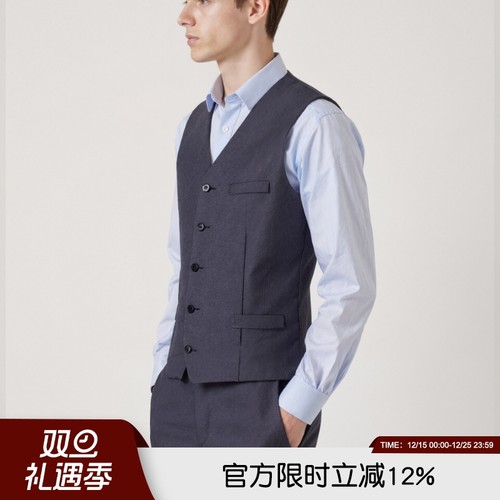 100羊毛轻奢2025年秋冬男士舒适透气行政轻商务坎肩马甲百搭背心