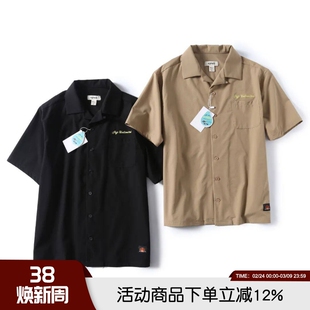 潮味十足!轻量机能防泼水!2023年夏季男士户外刺绣休闲短袖衬衫