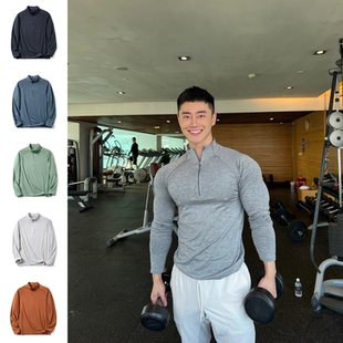 意式 Heat科技透气保暖运动休闲半拉链立领长袖 T恤男打底衫 Airpro