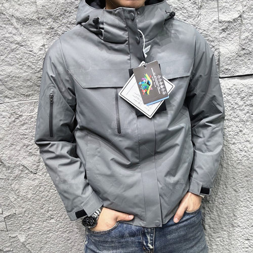 激光压胶男女情侣秋冬高端户外三防石墨烯保暖冲锋衣棉服棉衣外套