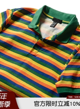 少量一波流~真的好看！22年美线男士夏季条纹POLO衫翻领短袖T恤潮