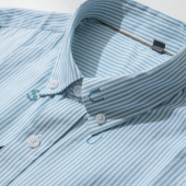 全棉水洗 衬衫 秋季 字母提花条纹轻商务翻领长袖 潮 男士 立体有型