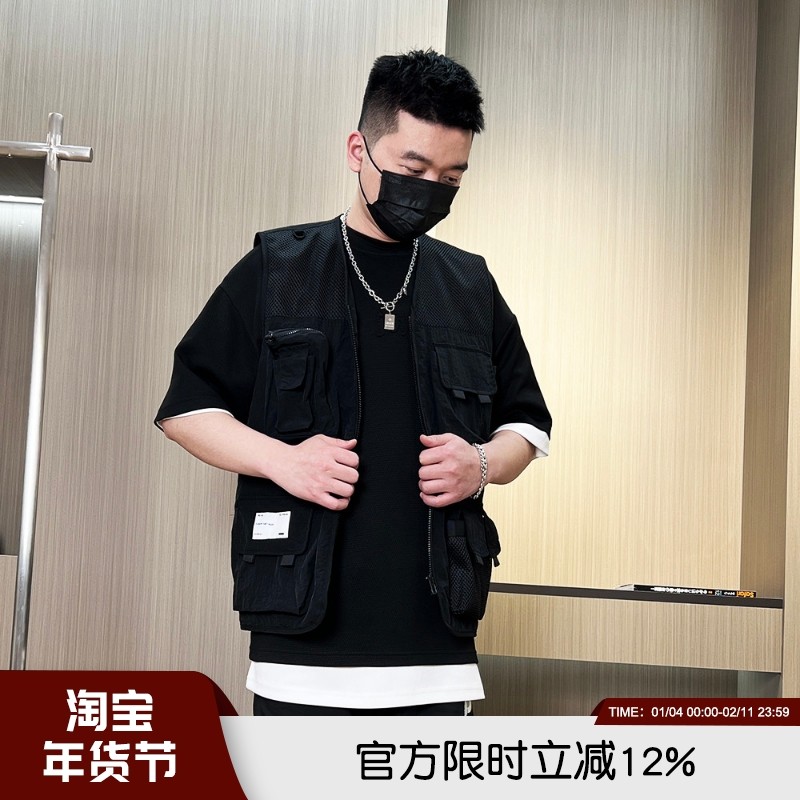 品质货！柜上600+！机能工装马甲男薄款夏季战术外套多功能口袋潮,男装,背心,淘宝优惠券,粉丝福利购,淘宝优惠卷