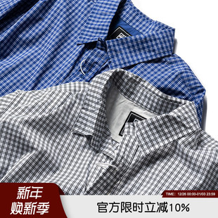 时尚 衬衫 假两件衬衣2022年男士 千鸟格休闲长袖 春夏时尚 日系简约