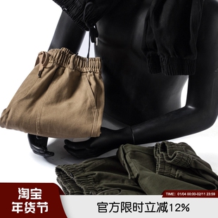 人工学立体裁剪~100全棉斜纹纱卡面料男士多口袋工装裤束脚休闲裤