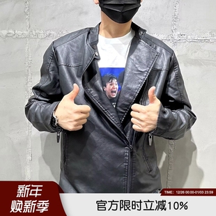 品质秋冬男士 千元 高端水洗PU夹棉机车皮衣皮夹克外套 帅炸 105欧