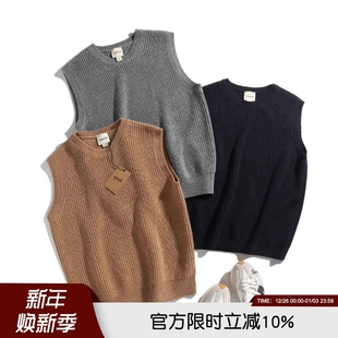 简约时尚 出口岛国 男士 25年春季 休闲圆领百搭马甲背心 重磅品质