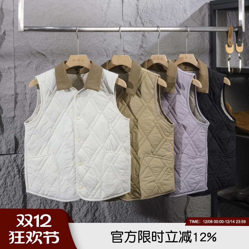 绵羊毛填充！轻奢高端秋冬男士可拆翻领绗缝保暖防风羊毛马甲背心