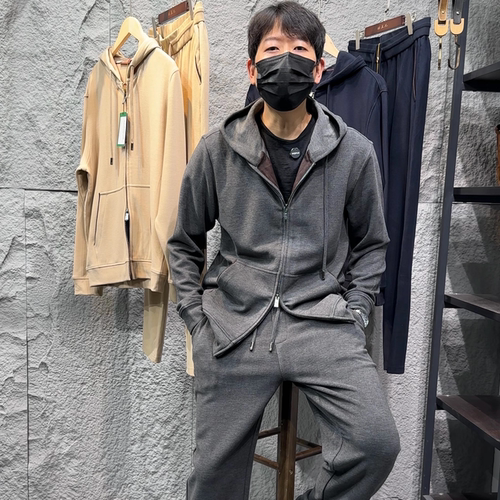 重磅高级老钱风套装2025年秋冬新款男士运动休闲连帽上衣裤子套装