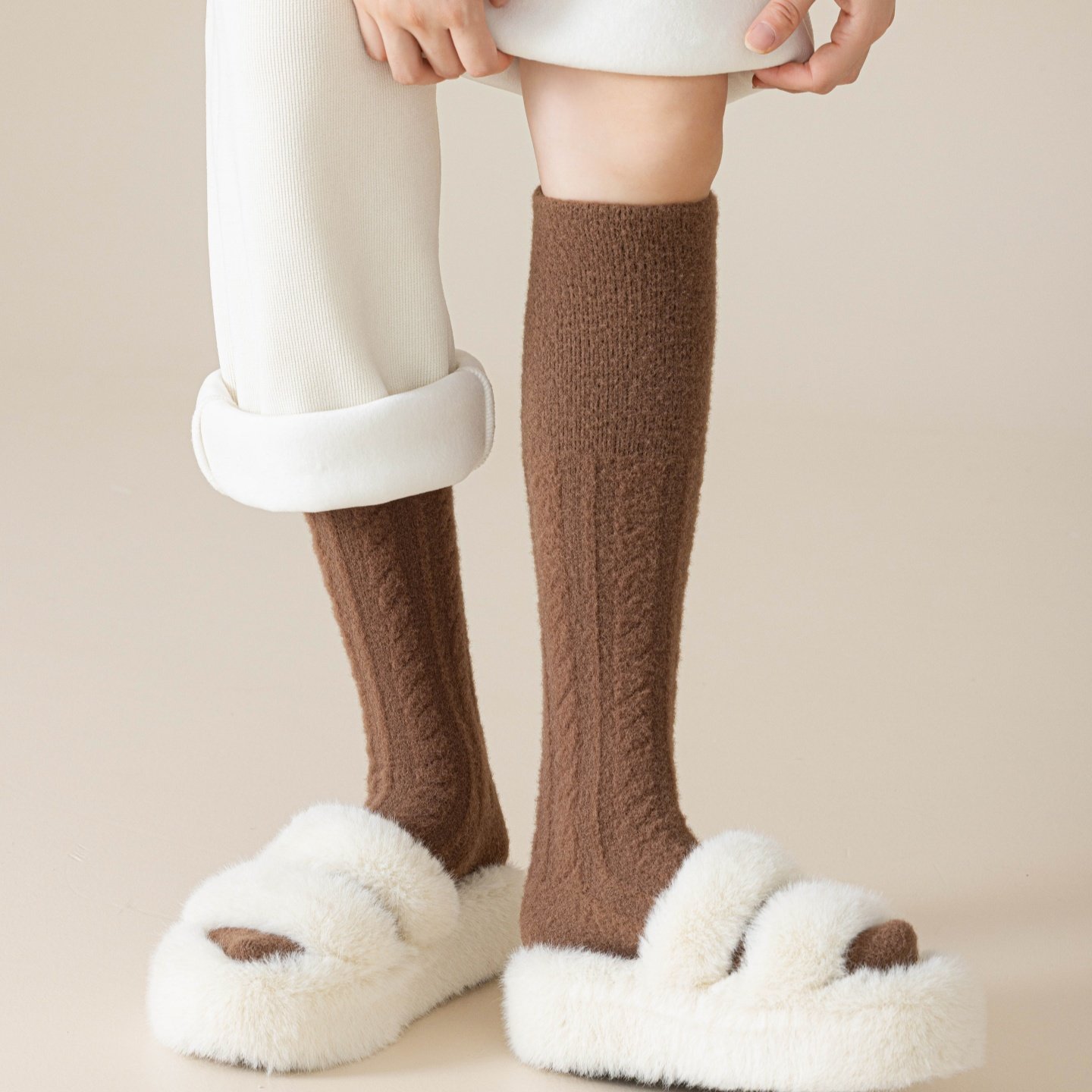 美拉德澳绒小腿袜女秋冬加绒加厚保暖双面绒抗寒外穿睡眠居家长袜,女士内衣/男士内衣/家居服,长筒袜,淘宝优惠券,粉丝福利购,淘宝优惠卷