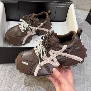 小个子厚底轻便百搭休闲运动鞋 德训鞋 女2026年新款 9cm增高老爹鞋