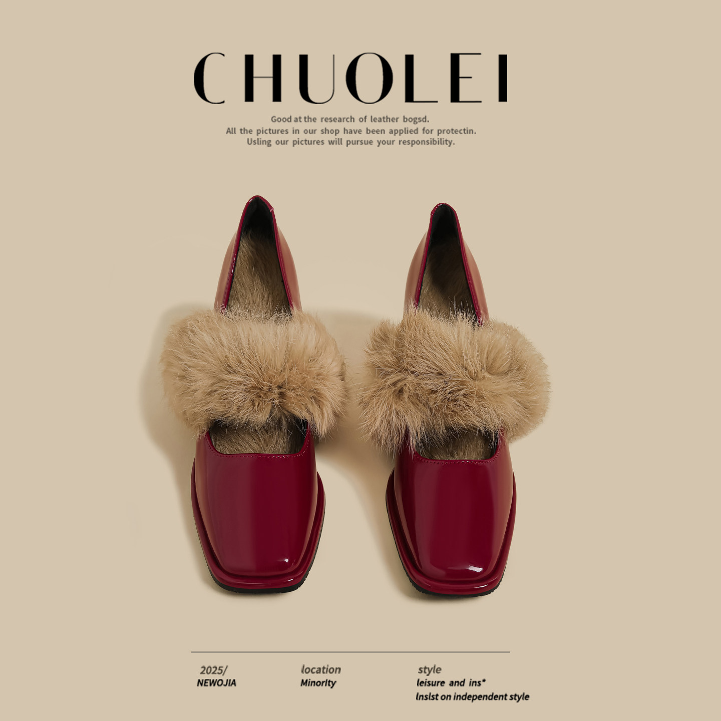 2025秋冬季新款法式粗高跟玛丽珍鞋女红色绝美小香风加绒浅口单鞋,女鞋,玛丽珍鞋,淘宝优惠券,粉丝福利购,淘宝优惠卷