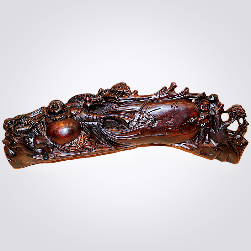 中式人物红木实木雕根雕交趾黄檀笑佛大红酸弥勒佛木雕摆件工艺品