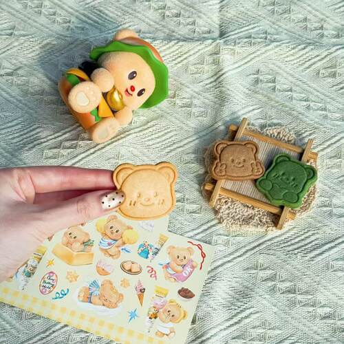 手工饼干黄油小熊butterbear甜品台蛋糕插件冰淇淋生日礼物零食