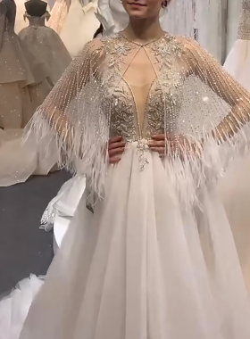 钱大大家  白色小礼服成人礼婚礼约会表演年会日常聚会披肩罩衫