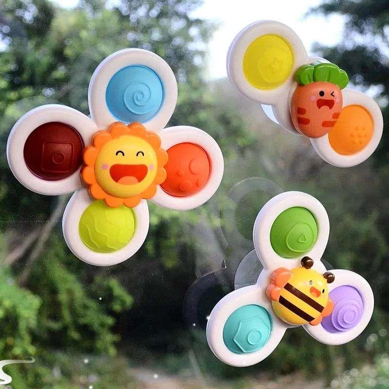 1PcsCartoon Fidget Suction Cup Spinner Toy For Baby Rotating
