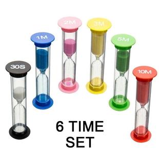 Sand Colorful Timer Hourglass Sandglass Plastic 6Pcs