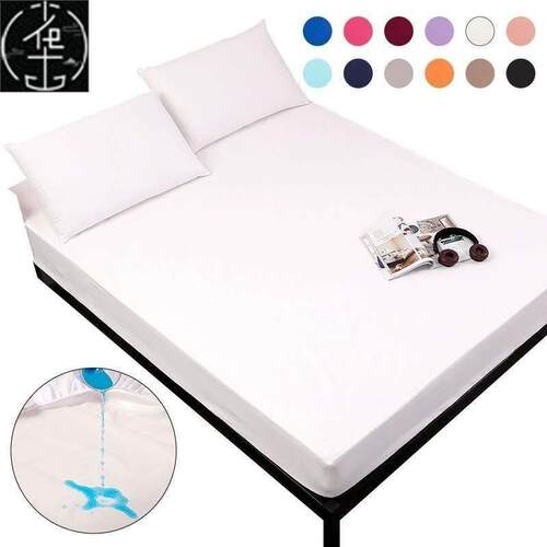 Solid Waterproof Matss Protector fitted sheet bed cover