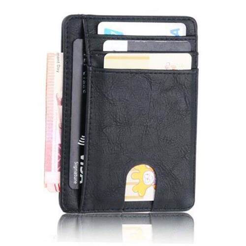 Slim RFID Blocking Leather Wallet Credit ID Card Holder Purs