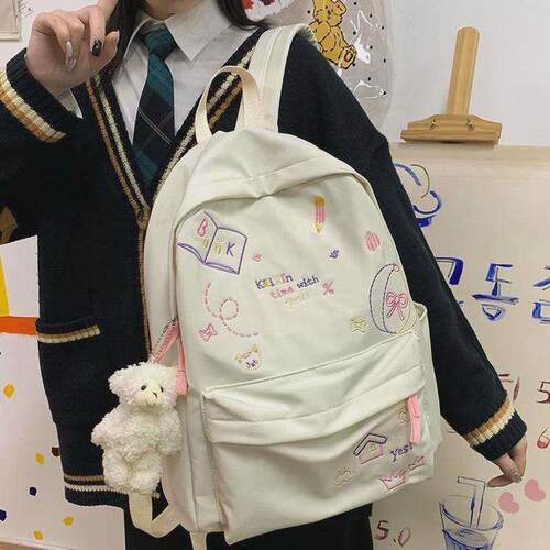 ulzzang Girl Heart Junior High School Womens Cute Backpack