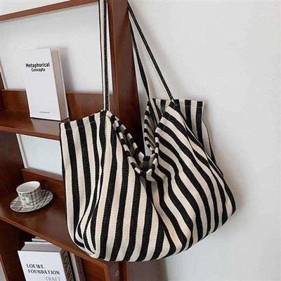 New Fashion Womens Tote Shoulder Bag Designer Striped Casua