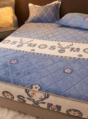 Bedspread Coral Fleece Thickened Bed Cover Singlepiece Snow