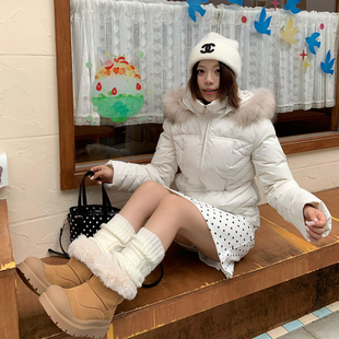 已出货！冬季新款90白鸭绒大毛毛领连帽修身短款收腰排骨羽绒服女