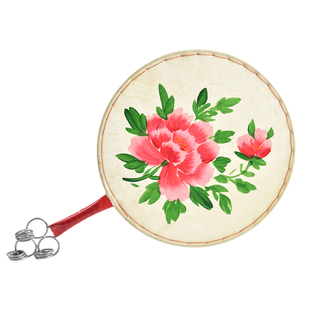 热巴鼓20-40cm扇子鼓女儿京西太平鼓舞蹈道具鼓羊皮手鼓彩绘鼓