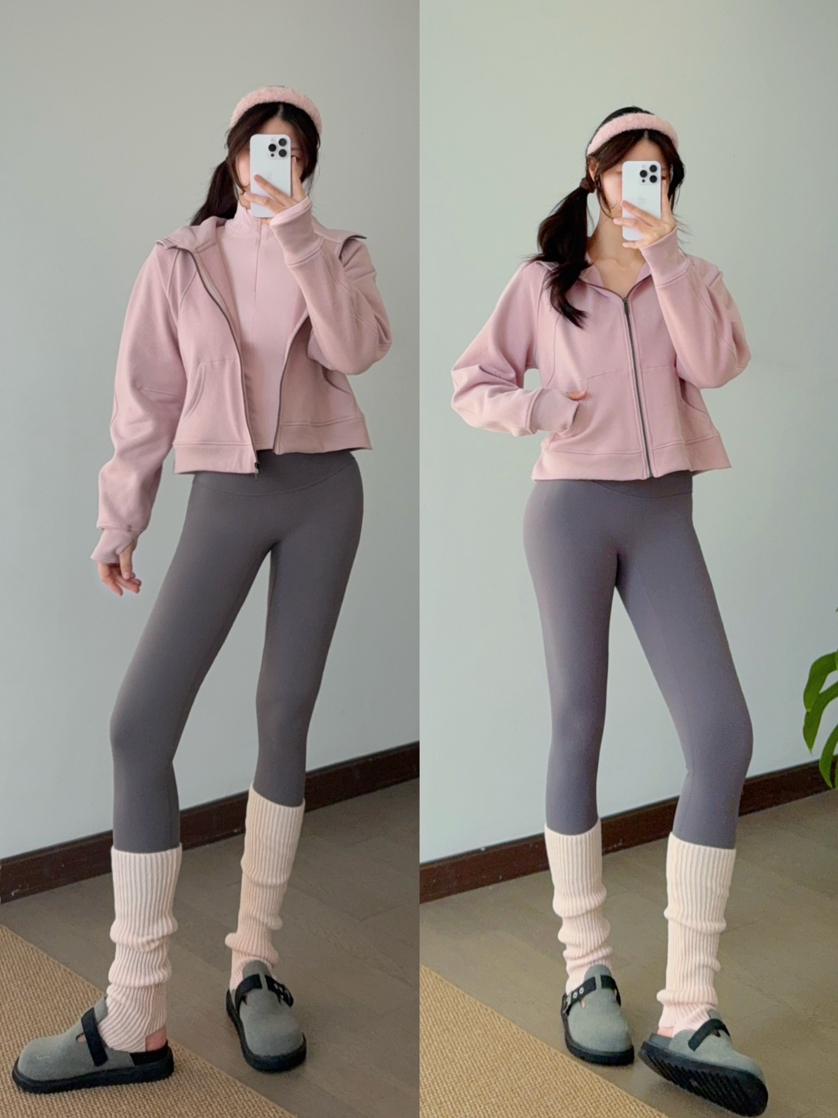 外套加绒加厚秋冬卫衣上衣女运动休闲裤宽松阔腿健身套装瑜伽服