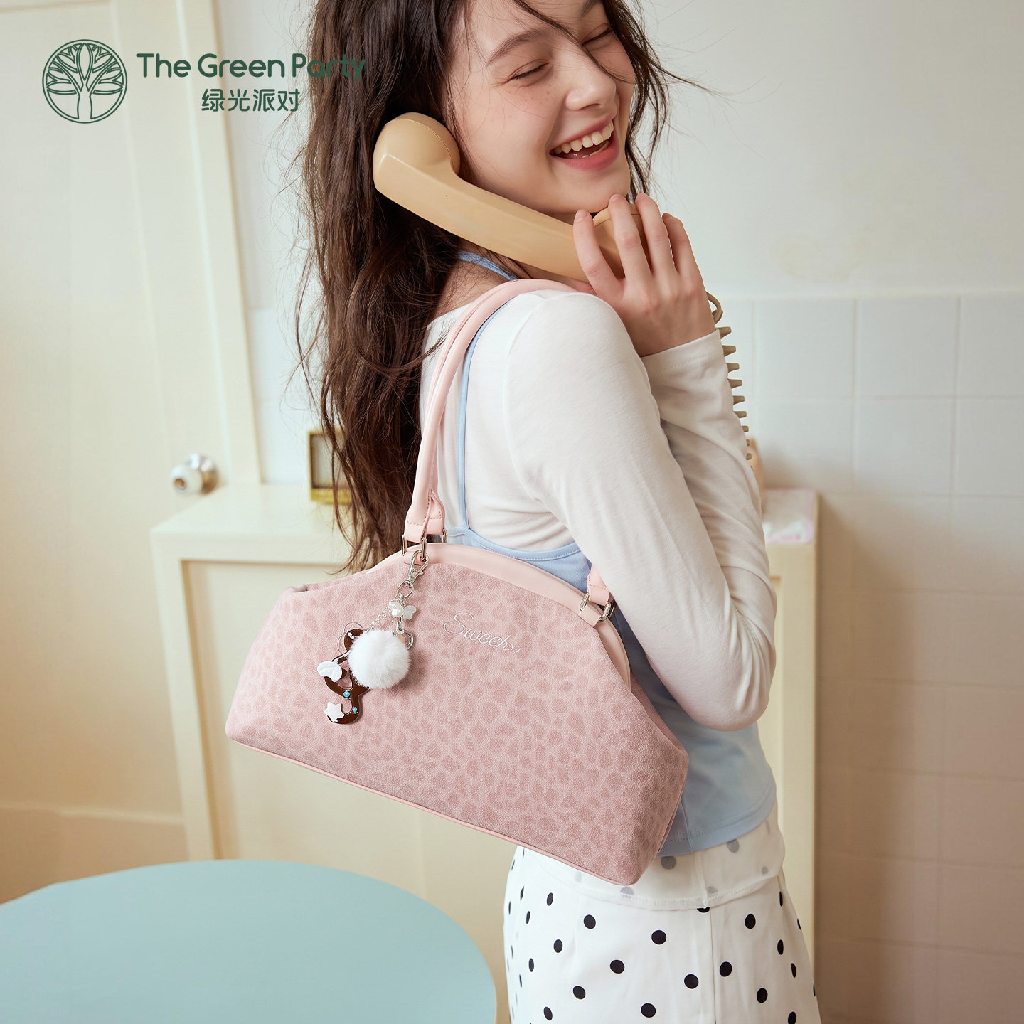 TheGreenParty韩系印花包包女手提包单肩包斜挎包可爱时尚百搭潮