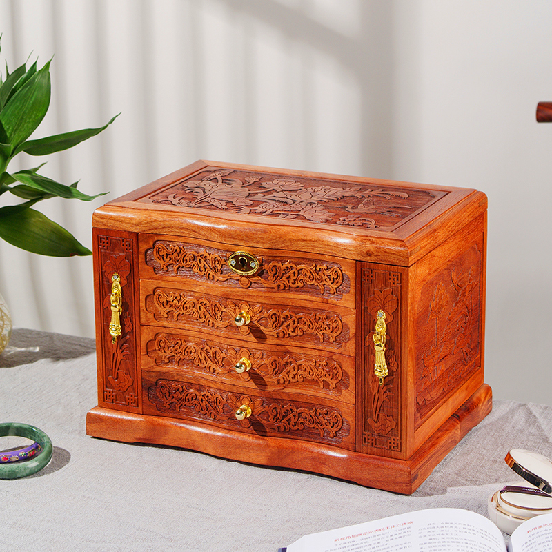 珠宝盒收纳盒首饰盒红木血檀