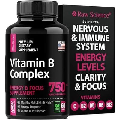 Vitamin B-Complex Capsules - B Vitamins: B1 B2 B3 B5 B6 B
