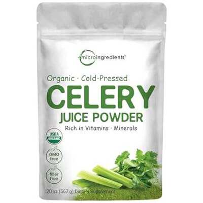 Organic Celery Juice Powder， 20 Ounce (1.25 Pound)， 71 Se