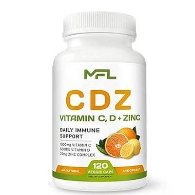 MFL CDZ C D Z | Vitamin C， 1000mg | Vitamin D3， | Zinc， |