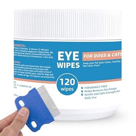 Dog Eye Wipes - 120Ct Tear Stain Remover for Dogs and Cat