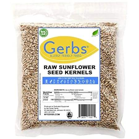 GERBS Raw Sunflower Seed Kernels 14oz.| Grown in USA&am