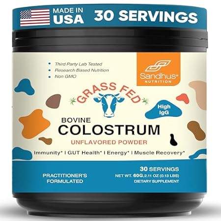 Sandhu's Pure Bovine Colostrum 30 Servings for Humans | H