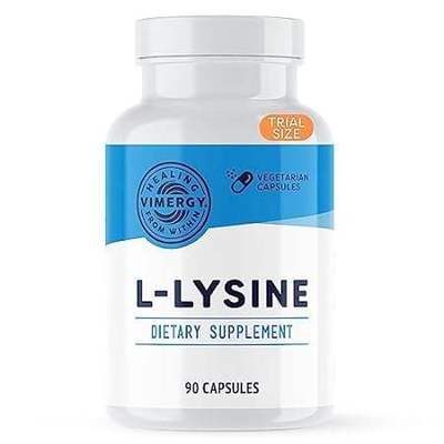 Vimergy L-Lysine 500MG Capsules， Trial Size - 90 Servings