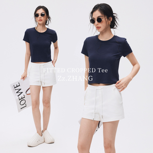 ZzZHANG轻量日常_莱赛尔轻薄柔软修身 T恤 正肩显瘦圆领短袖