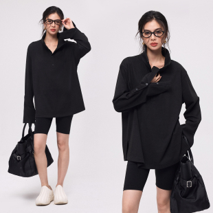 ZzZHANG｜精简衣橱_26春basic随性宽松落肩长袖 T恤polo领打底衫