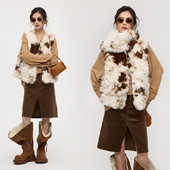 ZzZHANG｜Du家挚献_秋冬混色印染环保防皮草摩登廓形马甲女 围巾