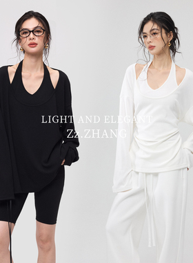 ZzZHANG｜轻盈午后_懒人叠穿舒适百搭真两件宽松T恤打底衫